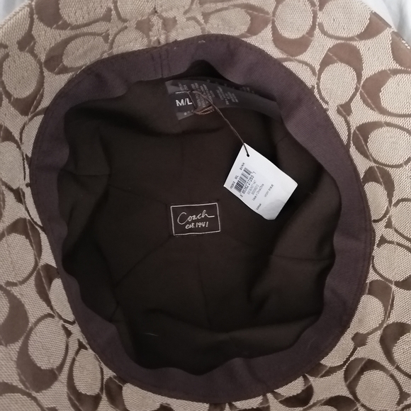 Coach Bucket Hat Signature Pattern in Khaki NWT - Picture 5 of 7